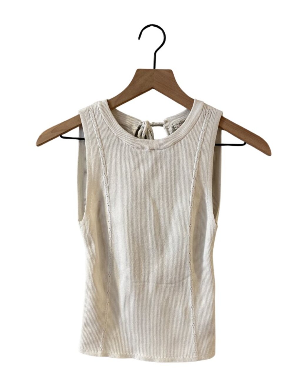 Intimately Free People Backless Ribbed Cream Sleeveless Sweater - Size M